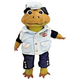 Harley Davidson Rivit The Frog Plush Stuffed Animal Denim Jacket Hat Black Chaps